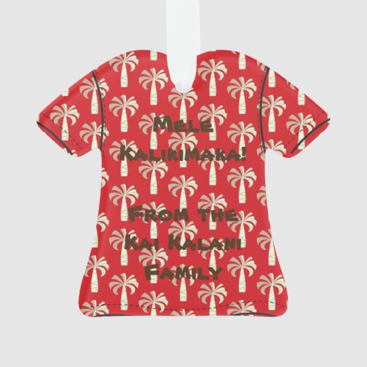 Pupuleのヴィンテージのヤシの木のハワイアンのアロハワイシャツ オーナメント (裏面)