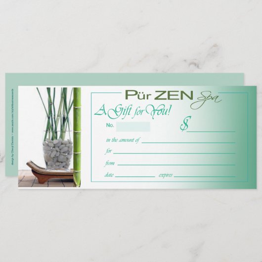 Pur Zen (aqua)ギフト券 (正面/裏面)