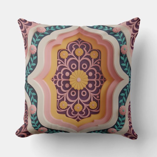 Pura Gate Filigree 3D Batik Motif クッション (正面)