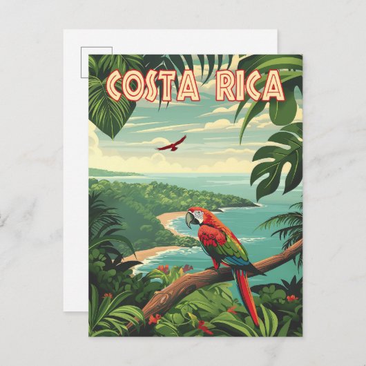 Pura Vidaの挨拶：コスタリカのヴィナタージュ ポストカード (正面/裏面)