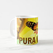 Pura Vidaの蝶コスタリカの記念品のマグ コーヒーマグカップ (正面左)