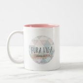 Pura Vidaコスタリカの夏の水彩画 ツートーンマグカップ (左)