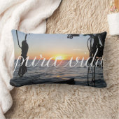 Pura Vida! コスタリカの日没の枕 ランバークッション (ブランケット)