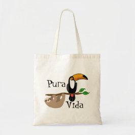 Pura Vida、怠惰およびtoucan トートバッグ