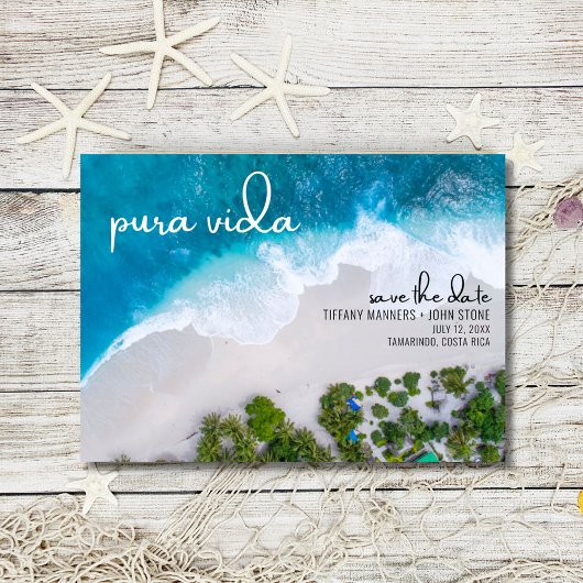 Pura Vida Costa Rica Beach Photo Wedding セーブザデート