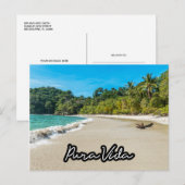 Pura Vida Costa Rica Beach Souvenir Postcard ポストカード (正面/裏面)