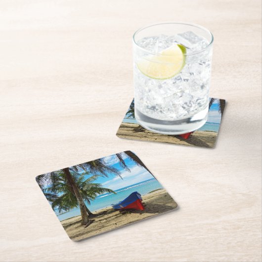 Pura Vida inコスタリカ – 中央アメリカ スクエアペーパーコースター (インサイチュ)