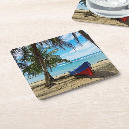 Pura Vida inコスタリカ – 中央アメリカ スクエアペーパーコースター (アングル)