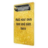 PURE金ゴールドスパークルパターン+テキスト/アイディア ミニクリップボード (アングル2)