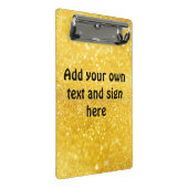 PURE金ゴールドスパークルパターン+テキスト/アイディア ミニクリップボード (アングル)