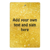 PURE金ゴールドスパークルパターン+テキスト/アイディア ミニクリップボード (裏面)