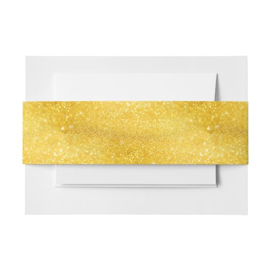 PURE金ゴールドスパークルパターン+テキスト/写真 招待状ベリーバンド (正面例)