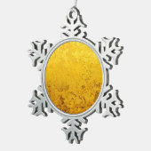 PURE金ゴールドパターン/金ゴールドリーフ スノーフレークピューターオーナメント (右)