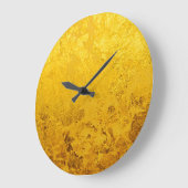 PURE金ゴールドパターン/金ゴールドリーフ ラージ壁時計 (傾斜)