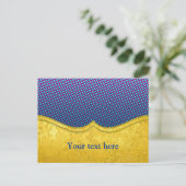 PURE金ゴールドパターン/金ゴールドリーフ+写真と文字 ポストカード (スタンド正面)