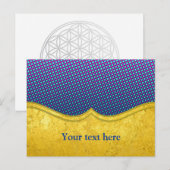 PURE金ゴールドパターン/金ゴールドリーフ+写真と文字 ポストカード (正面/裏面)