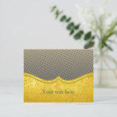 PURE金ゴールドパターン/金ゴールドリーフ+写真と文字 ポストカード (スタンド正面)