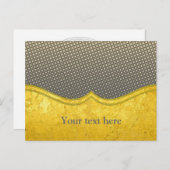 PURE金ゴールドパターン/金ゴールドリーフ+写真と文字 ポストカード (正面/裏面)