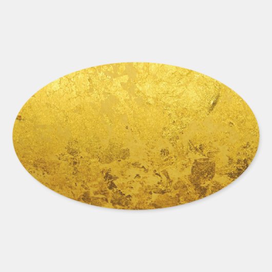PURE金ゴールドパターン/金ゴールドリーフ 楕円形シール (正面)