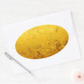 PURE金ゴールドパターン/金ゴールドリーフ 楕円形シール (封筒)