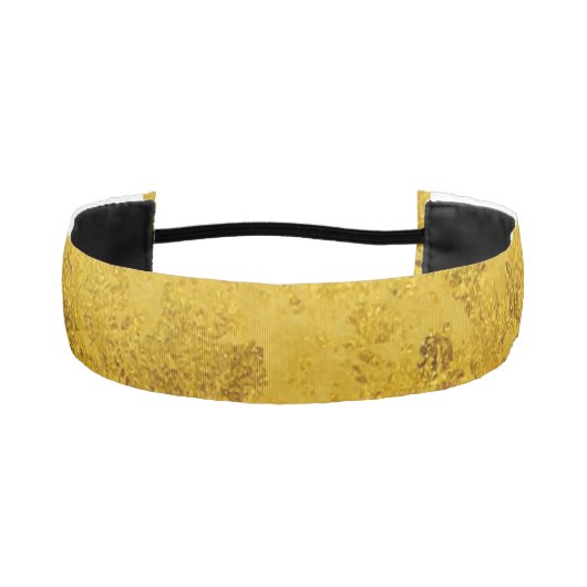 PURE金ゴールドリーフのパターン+テキスト/写真 アスレチックヘッドバンド (正面)
