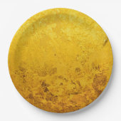 PURE金ゴールドリーフのパターン+テキスト/写真 ペーパープレート (正面)