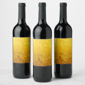 PURE金ゴールドリーフのパターン+テキスト/写真 ワインラベル (ボトル)