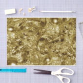 PURE金ゴールド抽象芸術パターン+テキスト/写真 薄葉紙 (クラフト)