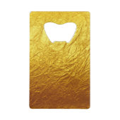 PURE金ゴールド紙パターン+テキスト/写真 クレジットカード栓抜き (正面)