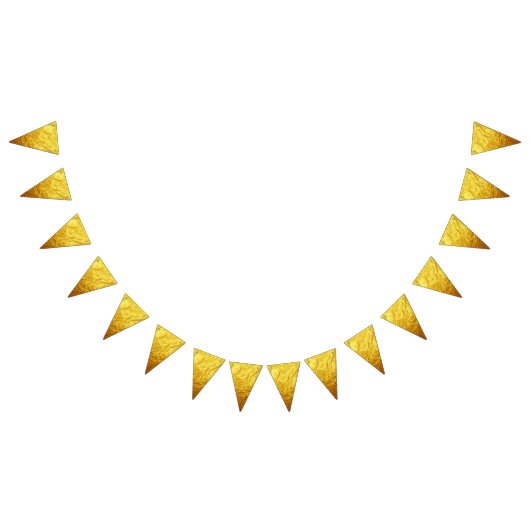 PURE金ゴールド紙パターン+テキスト/写真 バンティングフラッグ (全)