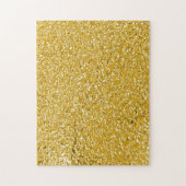 PURE金ゴールド(ばちゃばちゃ)跳ねるパターン+テキスト/写真 ジグソーパズル (縦)