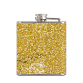 PURE金ゴールド(ばちゃばちゃ)跳ねるパターン+テキスト/写真 フラスク (裏面)