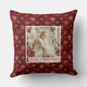 Pure Angelic Red Poinsettia Christmas Gift Pillow クッション (裏面)