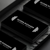 Pure Black Bold Barbell Personal Trainer Simple 名刺