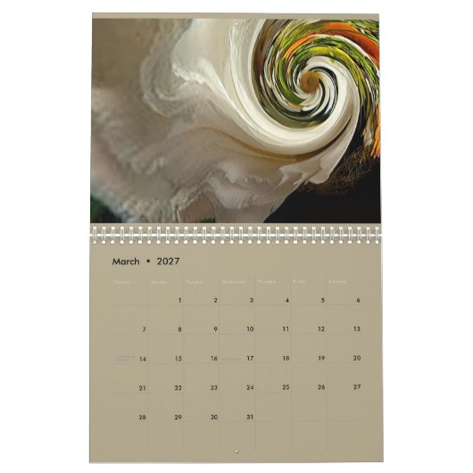 "Pure Contemporary" (medium) 2page  カレンダー (3月 2027)