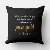 Pure Gold Job 23:10 Scripture Throw Pillow クッション (正面)