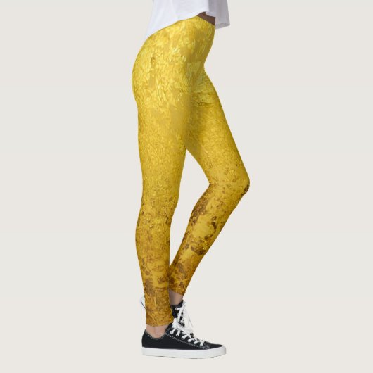 PURE GOLD LEAF パターン + お好きなテキスト / 写真 レギンス (右)