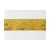 PURE GOLD LEAF パターン + お好きなテキスト / 写真 招待状ベリーバンド (裏面例)