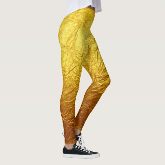 PURE GOLD PAPER パターン + お好きなテキスト / 写真 レギンス (右)
