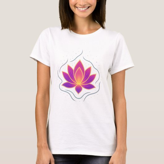 Pure Lotus Flower T-Shirt | Women's Yoga Apparel Tシャツ (正面)