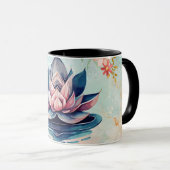 Pure Lotus Harmony – Soft Floral マグカップ (正面右)