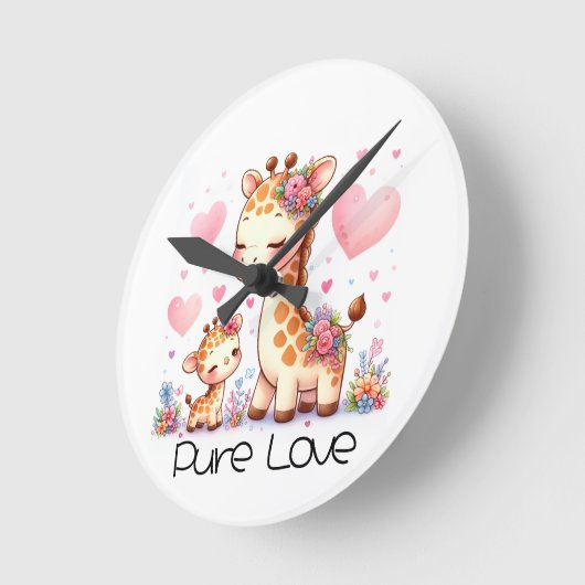Pure Love ラウンド壁時計 (傾斜)