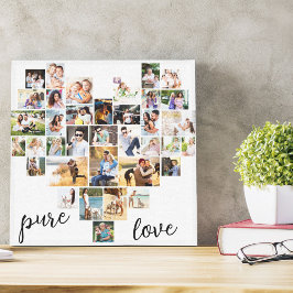 Pure Love Heart 36枚フォトコラージュ 小スクエア キャンバスプリント