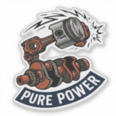 Pure Power Engine Piston Biker Motorcycle シール (正面)