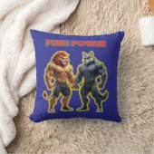 Pure Power – Strong Animal Muscle Cartoon Design クッション (ブランケット)