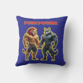 Pure Power – Strong Animal Muscle Cartoon Design クッション (裏面)