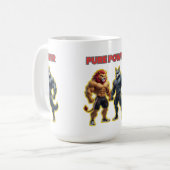 Pure Power – Strong Animal Muscle Cartoon Design コーヒーマグカップ (正面左)