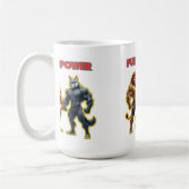 Pure Power – Strong Animal Muscle Cartoon Design コーヒーマグカップ (左)