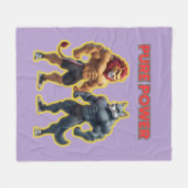 Pure Power – Strong Animal Muscle Cartoon Design フリースブランケット (正面(横))