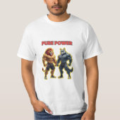 Pure Power – Strong Animal Muscle Cartoon Design Tシャツ (正面)